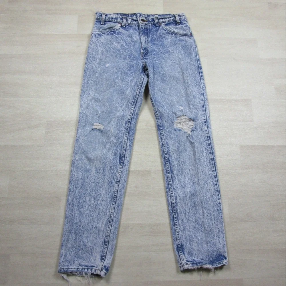 Vintage Levis 506 Jeans (31x32.5) Acid Wash Orange Tab Straight Distressed 80s